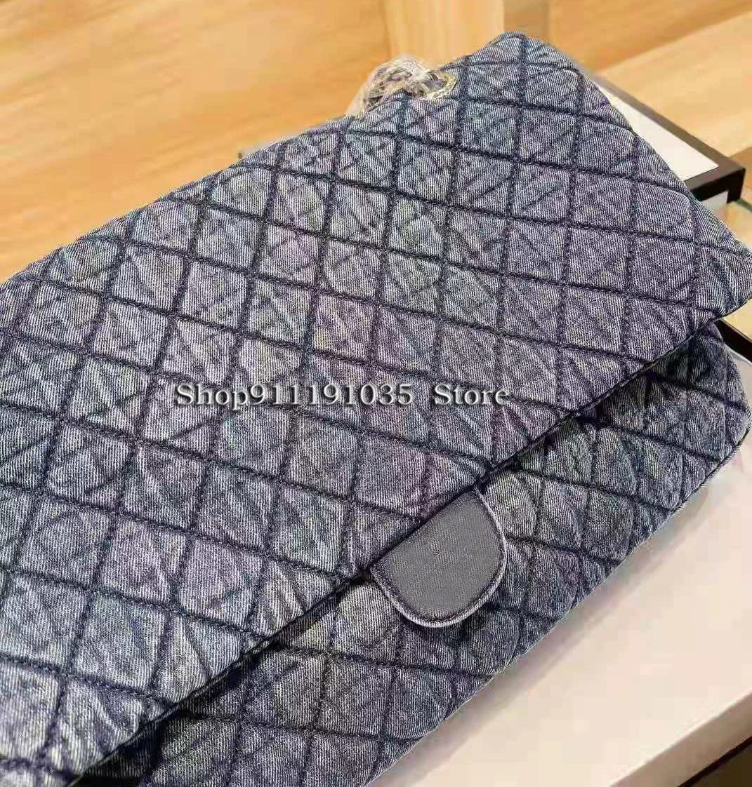 

2021 spring and summer new designer brand luxury trendy denim denim ladies diagonal, handbag, all-match fashion, size: 43CM, med