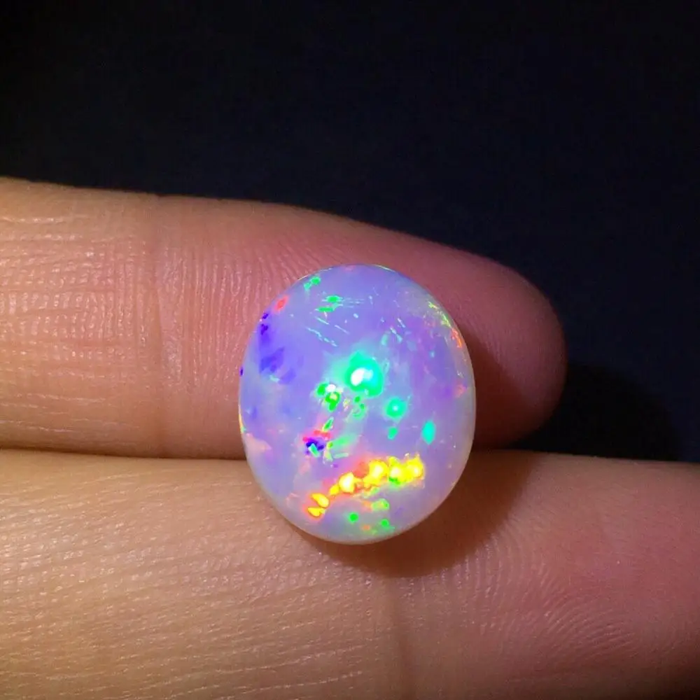 L222 белый опал натуральный 8 25 карат Овальный крой белые опаловые драгоценные