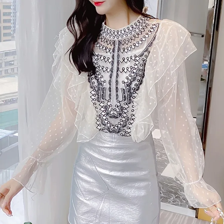 

Женская джинсовая рубашка с коротким рукавом, Повседневная приталенная блузка составного кроя с круглым воротником и бантом, лето 2021