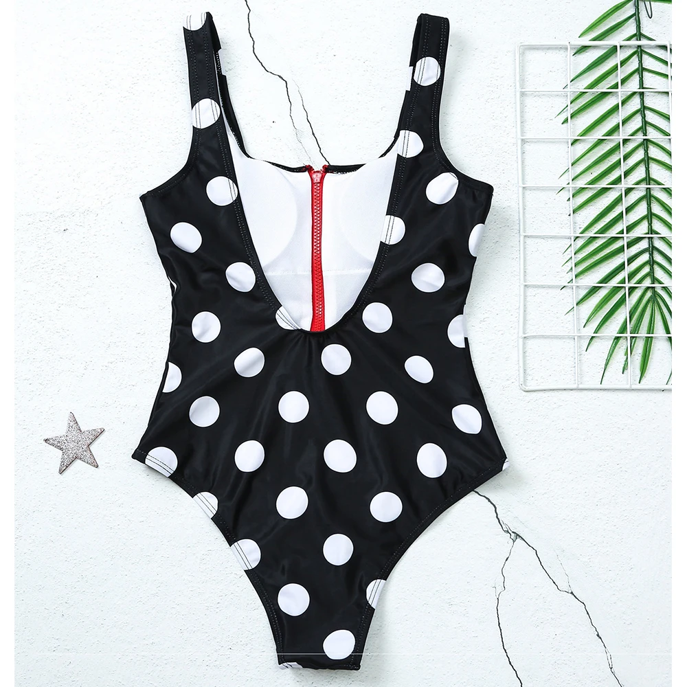 

2021 New Sexy Zipper One Piece Swimsuit Women Swimwear Push Up Monokini Bodysuit Swimsuit Print Bathing Suit Summer Beachwear XL
