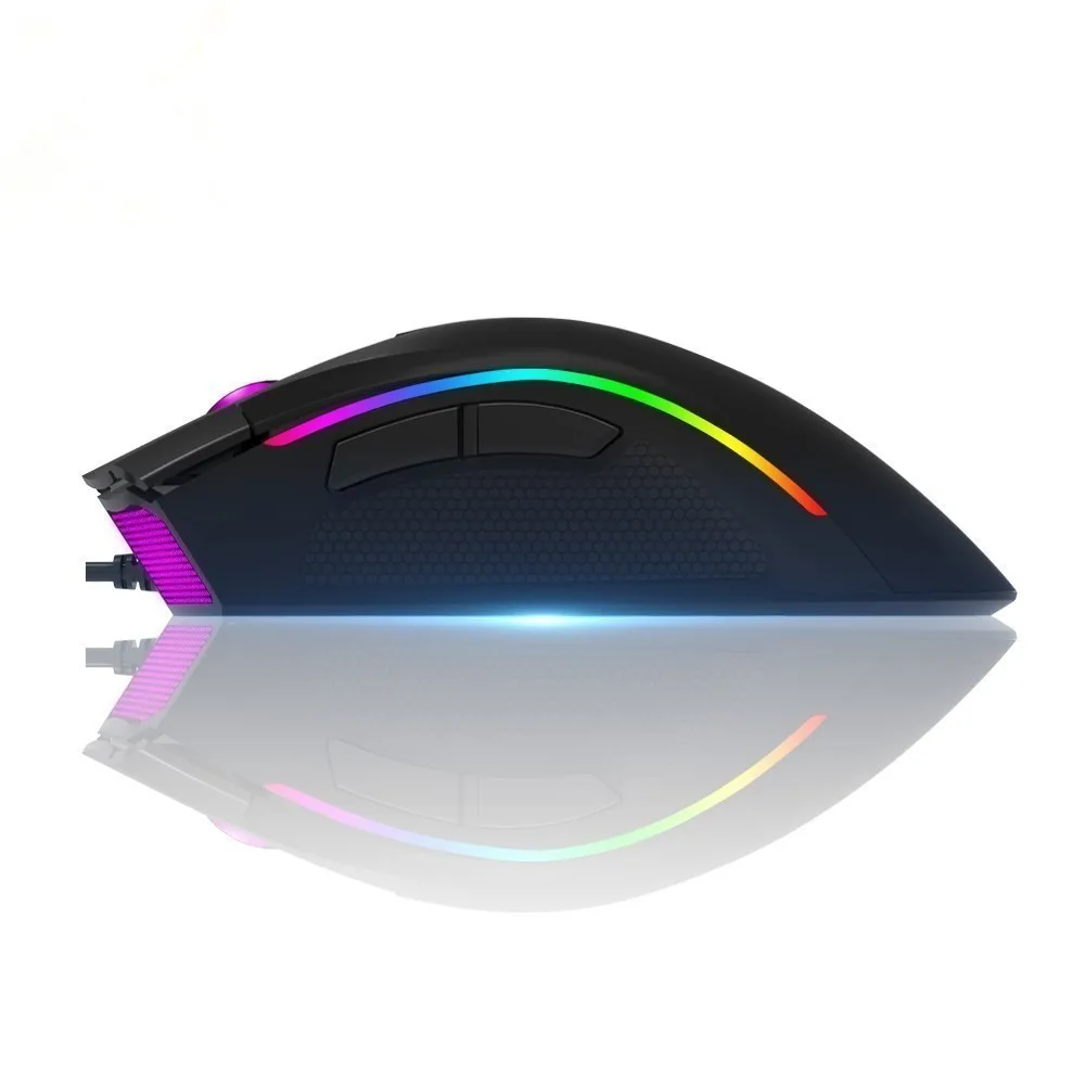 Delux Optical Gaming Mouse 4000DPI USB Wired Mause RGB Backlit Office PC Gamer Mice with 7 Programmable Buttons For Laptop | Компьютеры и