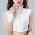 Женский съемный воротник, Весенняя блузка с коротким рукавом, короткий топ с воротником-стойкой, съемный воротник, воротник с накладным воротником