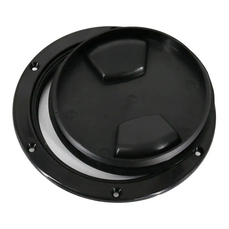 

Black Circular Non Slip Inspection Hatch Screw Out Deck Plate for RV Marine Boat Kayak - 5 inch