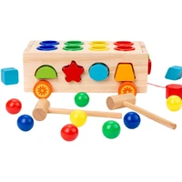 wooden shape sorter toys 12 geometric shapes learning toys funny educational toys with hammer for toddlers girl boys birthday