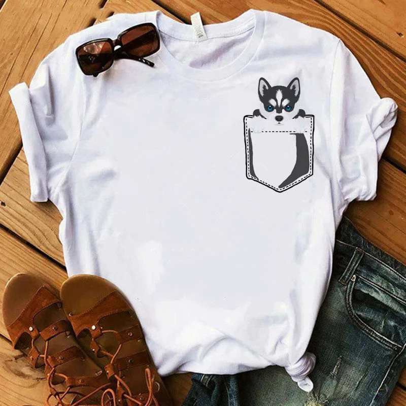 

ZOGANKIN Chihuahua Flower Print Women T Shirt Summer New Fashion TShirt Funny Dog Design Lovely Girl T-shirt Tee Shirt Femme