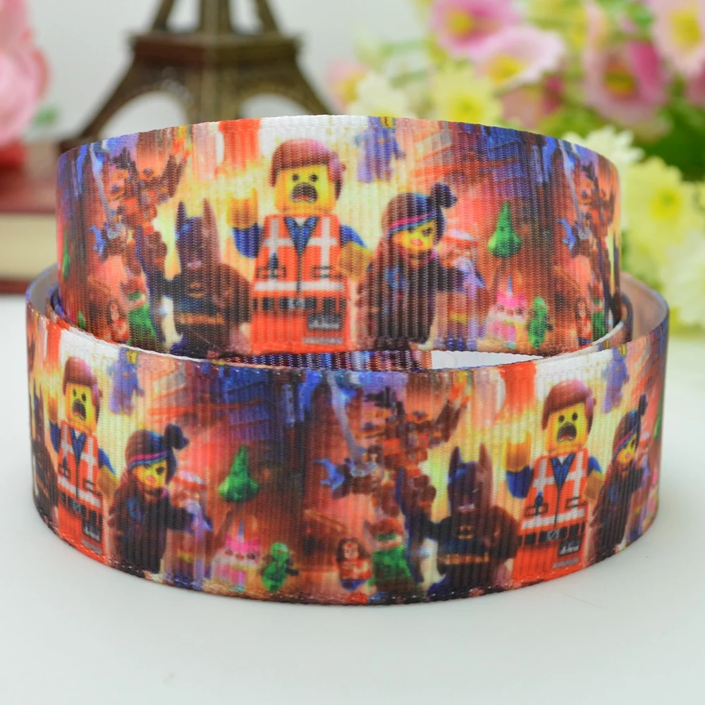 7/8 &quot22 мм 2 5 10 50 ярдов строительные игрушки печатные grosgrain ленты волос бант DIY