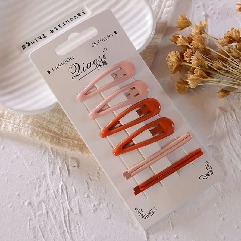 

6Pcs/set Snap Hair Clips For Baby Girls Solid Color Baby Kids Hairpins Metal Hairgrips Children Hair Barrettes Accessories