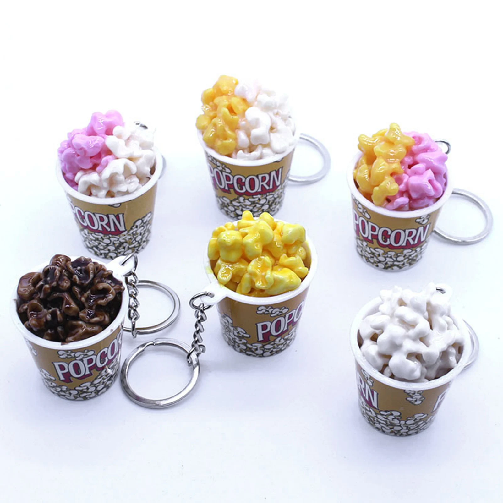 

Creative Simulation Popcorn Bucket Keychain Mini Snack Cup Key Ring Pendant Gift