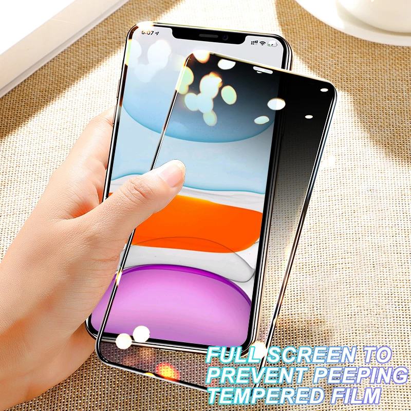 

Glass 100D Protective Anti spy For iPhone 12 mini 11 Pro Max Privacy Screen Protector iphone X XR XS Max 6 6s 7 8 Plus SE Glass