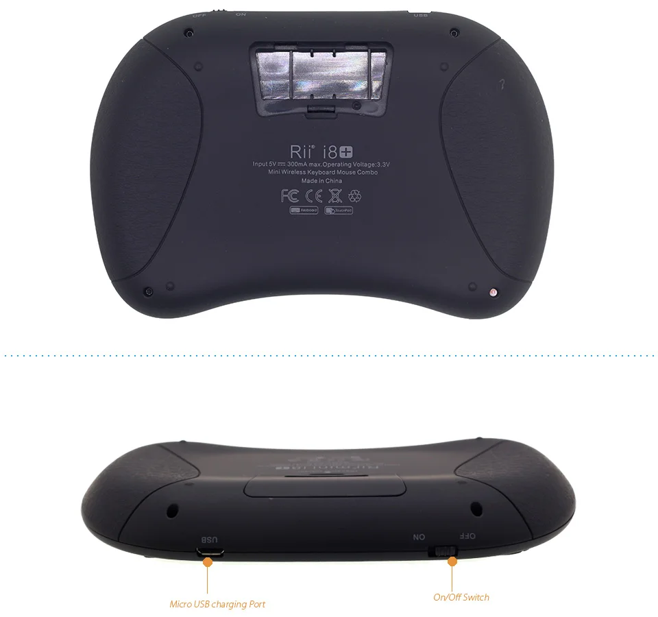 Rii i8+ мини-клавиатура с подсветкой Bluetooth Air mouse с сенсорной панелью для мини-ПК Android TV Box Ноутбук проекторы беспроводная мышь