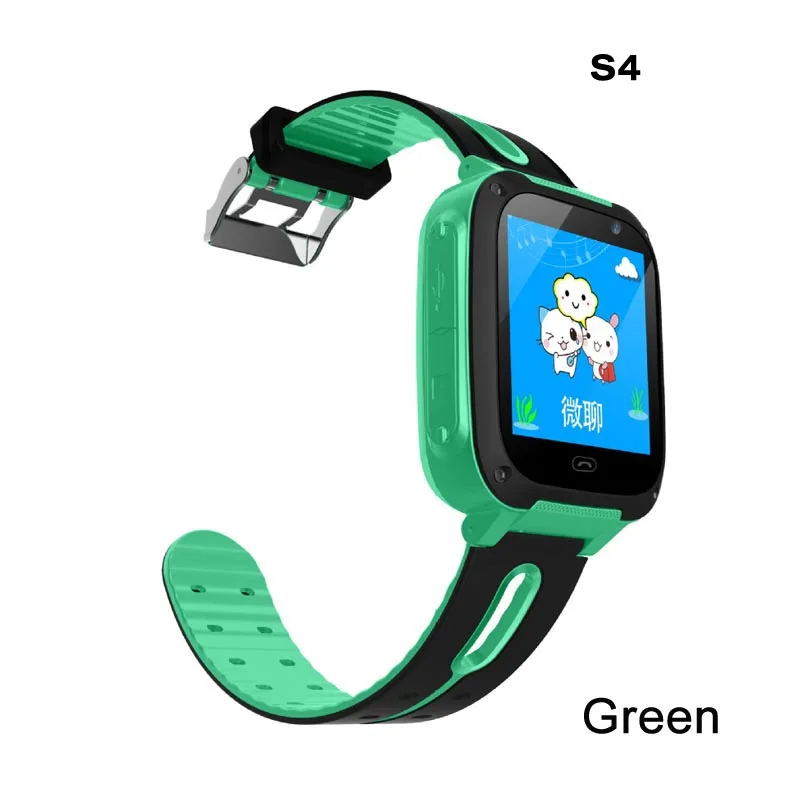 green Детские умные часы Greentiger S4, водонепроницаемые, с циферблатом sim-карты, с камерой SOS, Детские умные часы для детей, безопасные, для телефонов Android IOS, локатор - Цвет: green