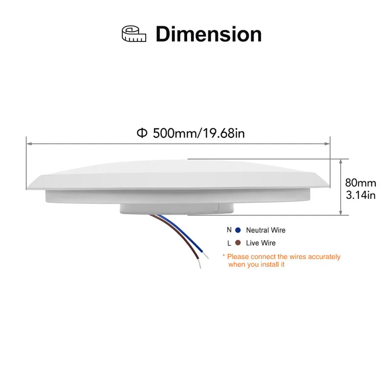 

36/48/60W LED Ceiling Light Waterproof Dustrproof 30/40/50cm 3Colors Modern Lamp Living Room Lighting Fixture Bedroom Kitchen