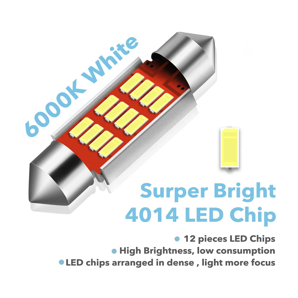 Светодиодная лампа-гирлянда C5W с CANBUS 36 мм без ошибок 4014 SMD для Audi A4 B6 B8 A3 Q7 TT 8n BMW E90 E60