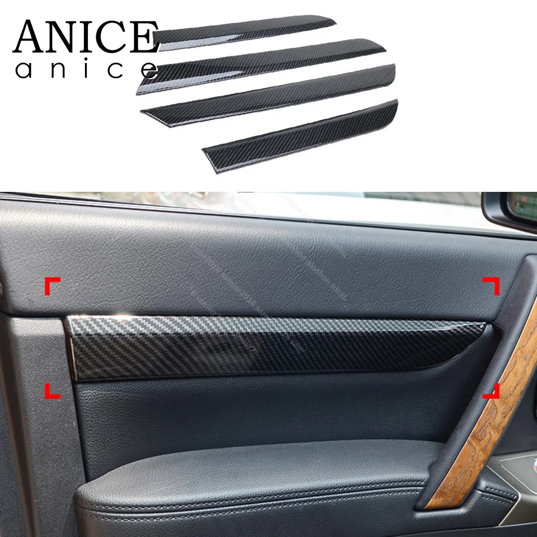 Для Mitsubishi PAJERO 2007 2008 2009 2010 2011 2012 2013 углеродного волокна цвет двери Внутренняя крышка