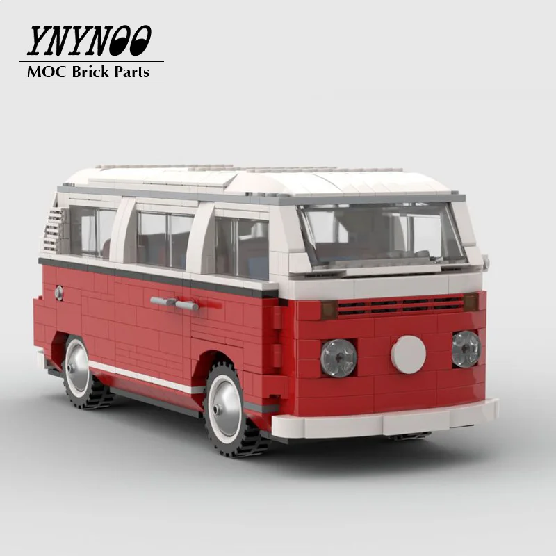 Новый автомобильный фургон MOC VW T2 Red Ver. Модифицированный из 10220 г. набор
