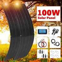 50w 100w 16v panel solar flexible 24v12v battery charger mono silicon for home car rv boat camping hiking