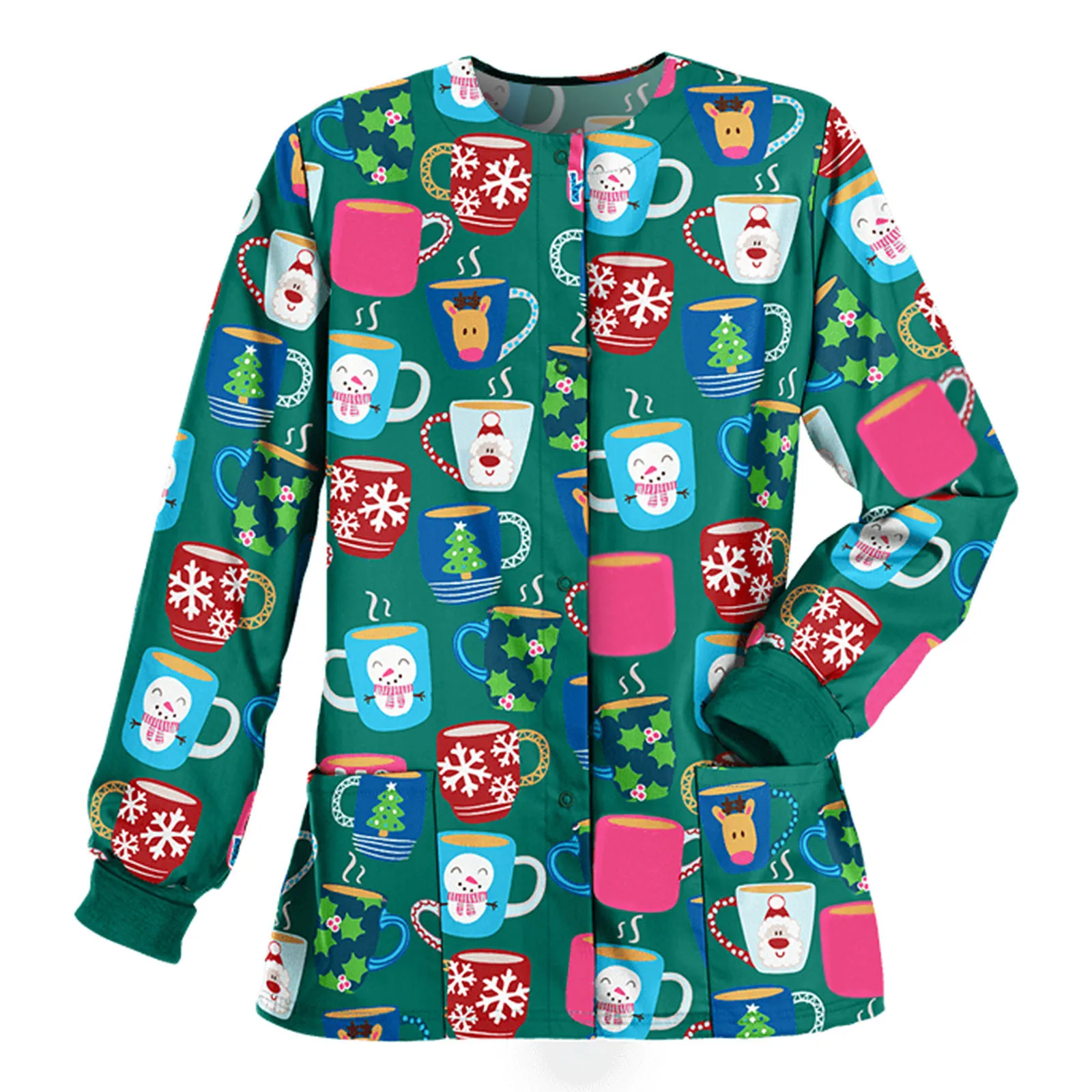 Man Women Longe Sleeve O-neck pocket Top Working Uniform Blouse Nurse Dentist Beauty Salon T-shirt Work coat zuecos enfermera e4 |