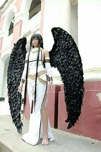 

Fashion Black large adult angel wings prop catwalk underwear show prop Angel Feather wing cosplay costume