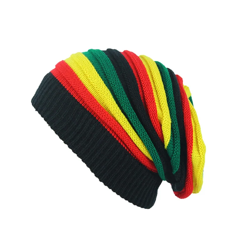 

Winter Hats Cotton Blends Unisex Hat Jamaica Reggae Gorro Caps Soft Knitted Hats Hip Hop Cap Warm Bonnet Casual Skullies Beanies