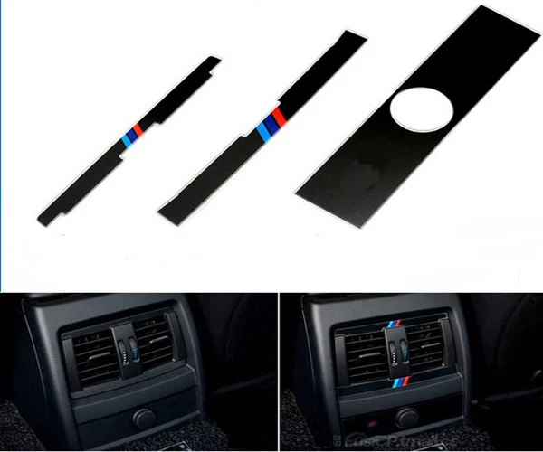 

3pcs/lot Acrylic power motorsport Car air condition cigar lighter decoration sticker for bmw 1 3 series 118i 320Li 328i 316