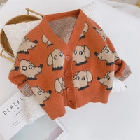 teenage kids sweaters spring cardigan winter baby boys girls warm cartoons tops plus velvet thicken knitted bottoming high quali