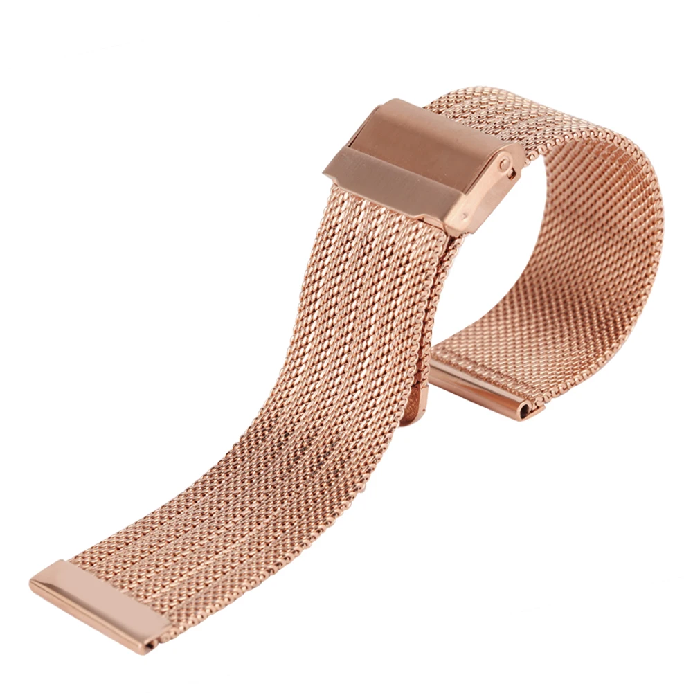 Ремешок для часов из нержавеющей стали под розовое золото 18/20/22/24 мм|Ремешки