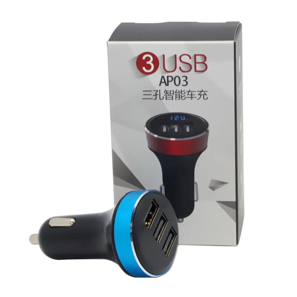 MOSUNX LEDHigh качество smart AP03 портативный 3USB порт автомобильное зарядное устройство Быстрая зарядка дорожный адаптер UQ для samsung xiaomi huawei