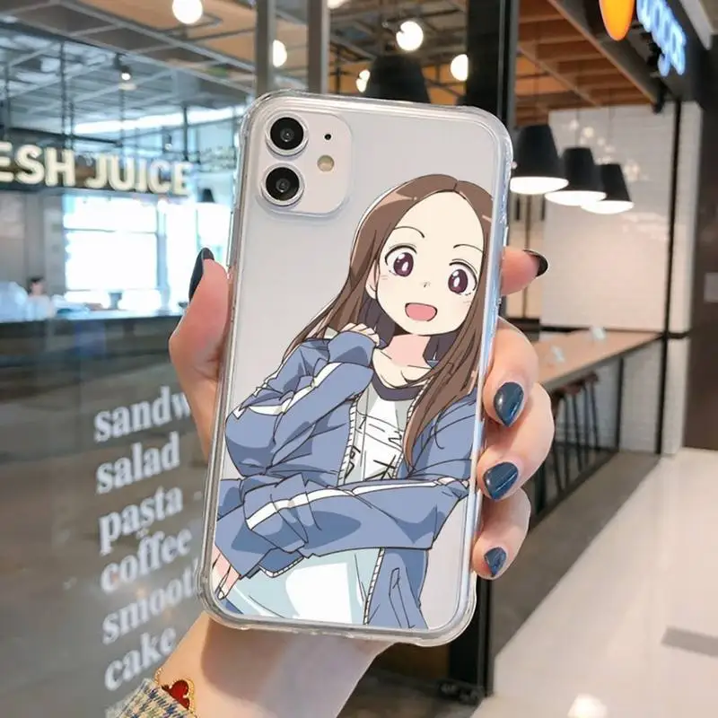 

Anime Teasing Master Takagi-san Phone Case Transparent for iPhone 11 12 mini pro XS MAX 8 7 6 6S Plus X 5S SE 2020 XR