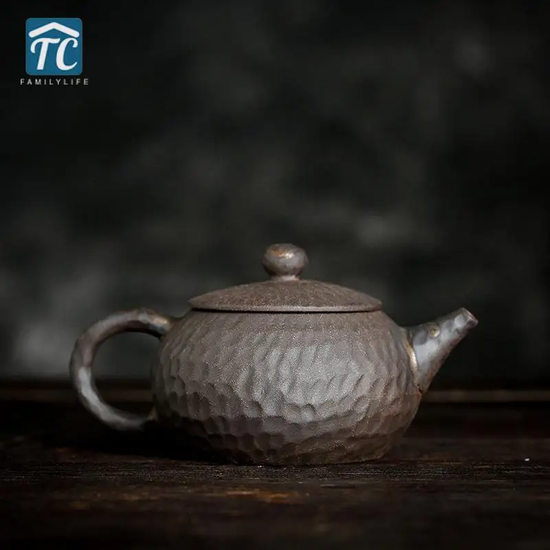 

Japanese Teapot Hammered Stoneware Retro Single Pot With Filter Tea Maker Ceramic Kung Fu Tea Set Teapot Kettle Boiling Water