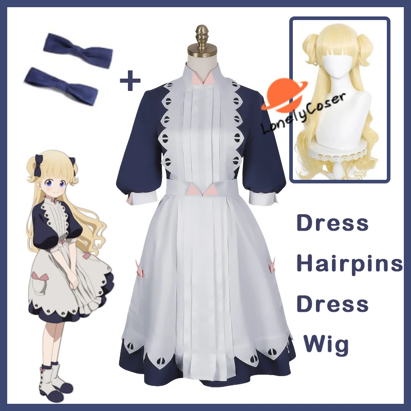 Аниме тени дом Emilyko карнавальный костюм блондин длинный парик униформа служанки