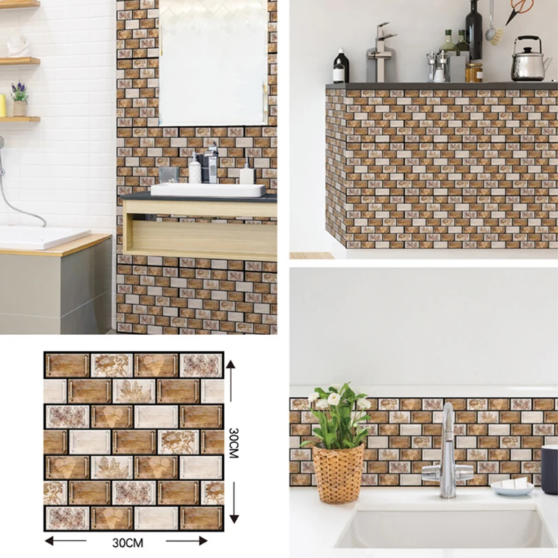 

3D Brick Stone Pattern Self-Adhesive Wallpaper Easy to Install and Clean Removable Contact Paper PVC Wall Sticker Creative Decor