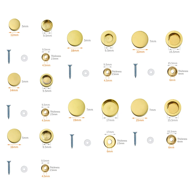 

4Set Billboard Decoration Nails Glass Fasteners Mirror Fixing Nails Screw Covers