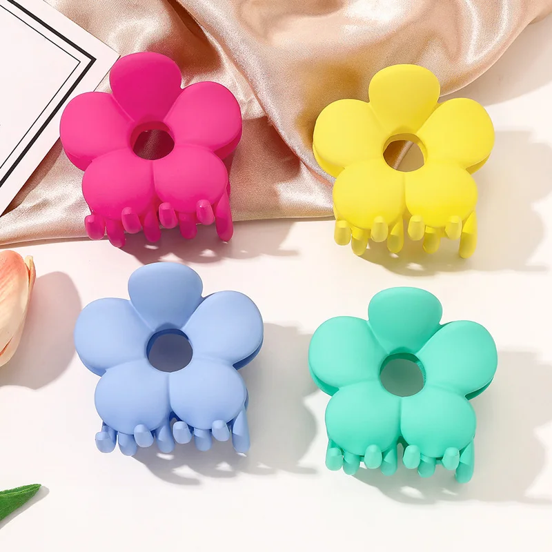 

Cute Candy Colors Hair Clip Headband Big Flower Hair Claws Plastic Hair Clips For Girl Women Hairpins Fashion Hair Accessories