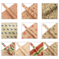 5 sheets christmas element gifts wrapping paper diy present packing kraft wraps f19b