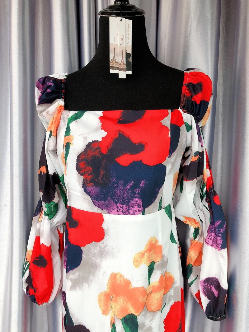 Женское винтажное платье-миди Tingfly элегантное богемное платье с цветочным