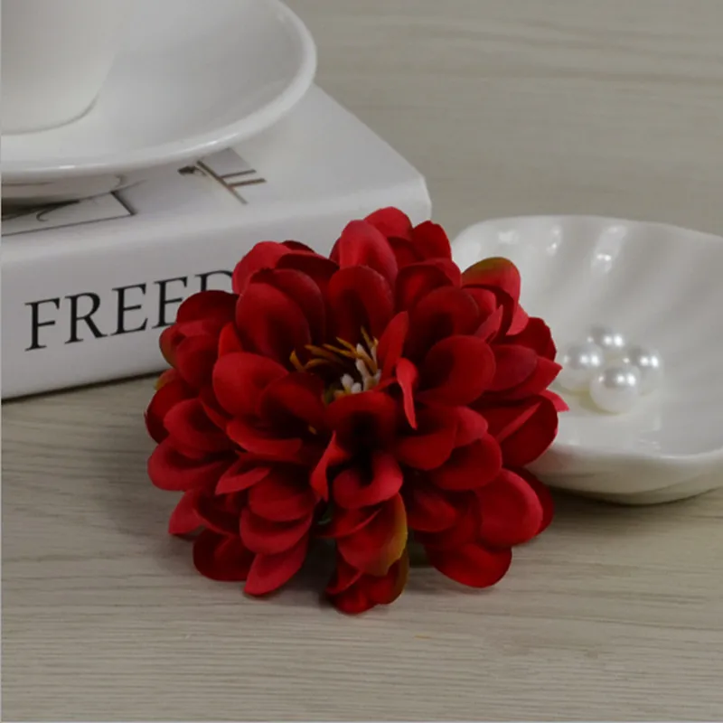 Головки цветов для украшения свадьбы 30 шт. 7 см искусственные георгины шелковые