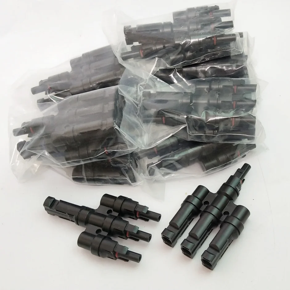 10 pairs / lot Multi T type 3 branch Connector for solar panel parallel Male &amp Female connectors | Обустройство дома