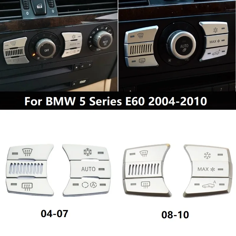 

Car Styling For BMW 5 Series E60 2004-2010 6PCS Auto Air Conditioning Buttons Cover Trim ABS Chrome