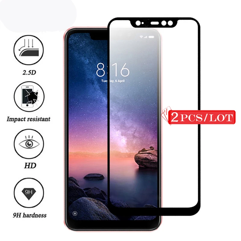 Закаленное стекло для xiaomi redmi note 6 pro 7 7s 7pro 8 8pro 8t 9 9s 9pro Max Защитное 6A 6Pro 2 шт. |