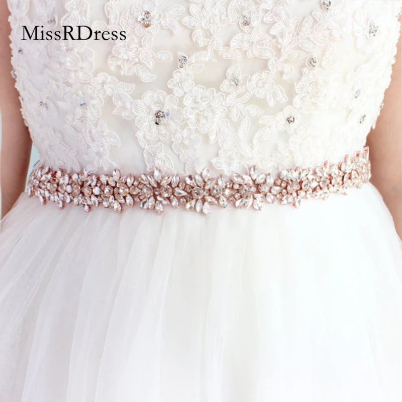 MissRDress Свадебные ремни с бриллиантами розовый золотой кристалл свадебный пояс