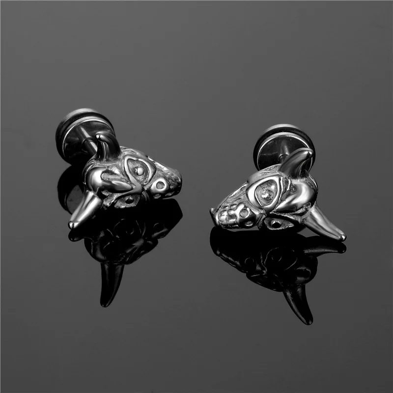 

1Pcs/Vintage Sheep Head Earrings Fashion Hip Hop Stainless Steel Punk Couple Gift Jewelry for Men&Women Earrings Trendy 2021