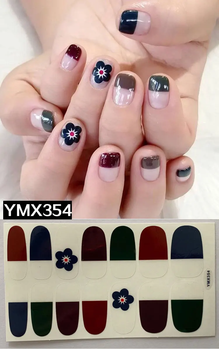 YXM354 14 советы/лист логотип бренда милые животные наклейки для ногтей с узорами полное покрытие самоклеящиеся Стикеры передачи воды Советы Обертывания YMX331-368 - Цвет: YXM354