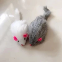 false mouse cat pet toys cat long haired tail mice with sound rattling soft real rabbit fur sound squeaky toy for cats dogs