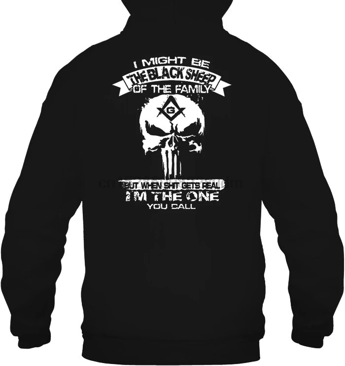 Мужская толстовка с капюшоном я могу быть черной овечкой из семьи но когда говно