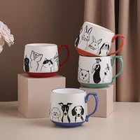 animal pattern ceramic belly cup european and american coffee mug breakfast milk lovers cup wholesale