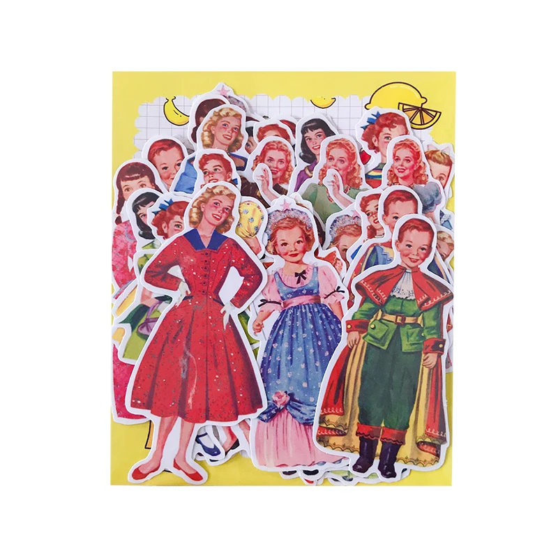 35 шт. в стиле ретро бумажные куклы милые наклейки с картинками принцесс для