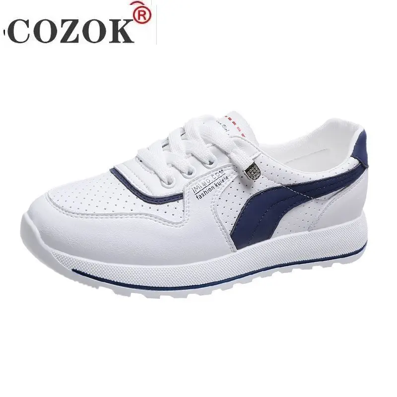 

2021 New Women's Vulcanized Shoes Fashion Women Shoes Spring Lace-up Color Matching Sneakers Comfortable Breathable Casual Shoes