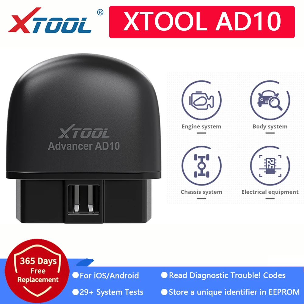 Диагностический сканер XTOOL AD10 OBD2 устройство для чтения кодов EOBD ELM327 работает с