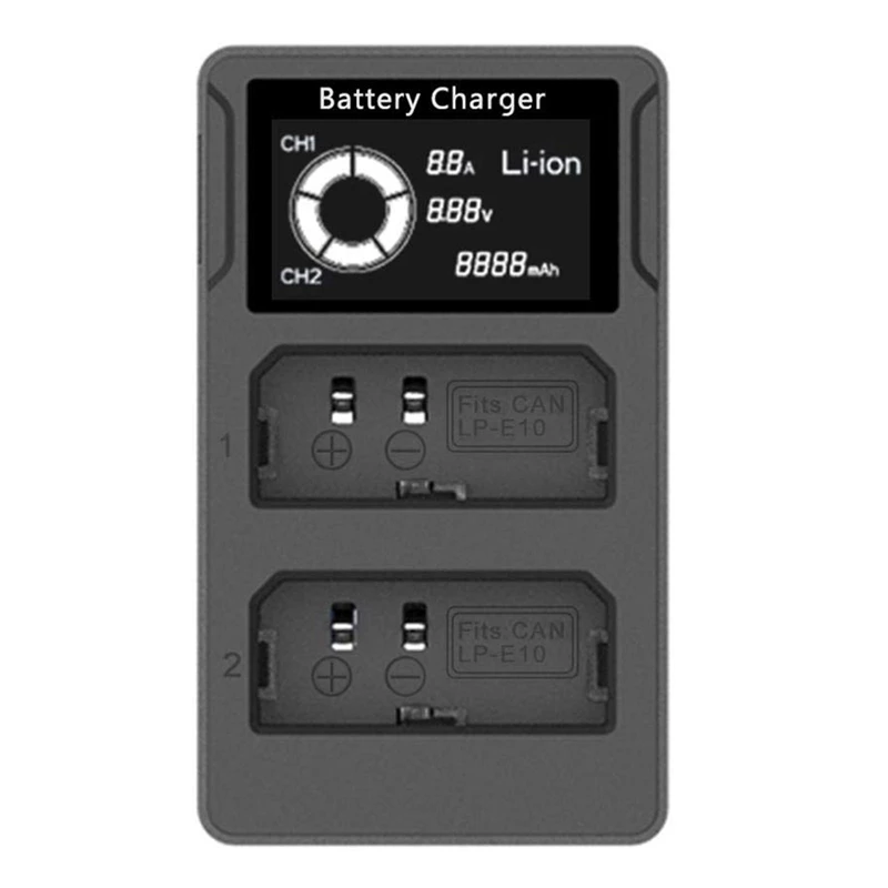 Lp-E10 Battery Charger For Canon Eos Rebel T3 T5 T6 T7 Hi Kiss X50 X70 X80 X90 1100D 1200D 1300D 1500D 3000D Dslr Cameras Replac |