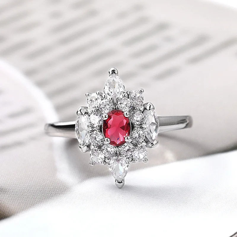 2021 популярные кольца из искусственного Красного корунда в стиле ретро для женщин